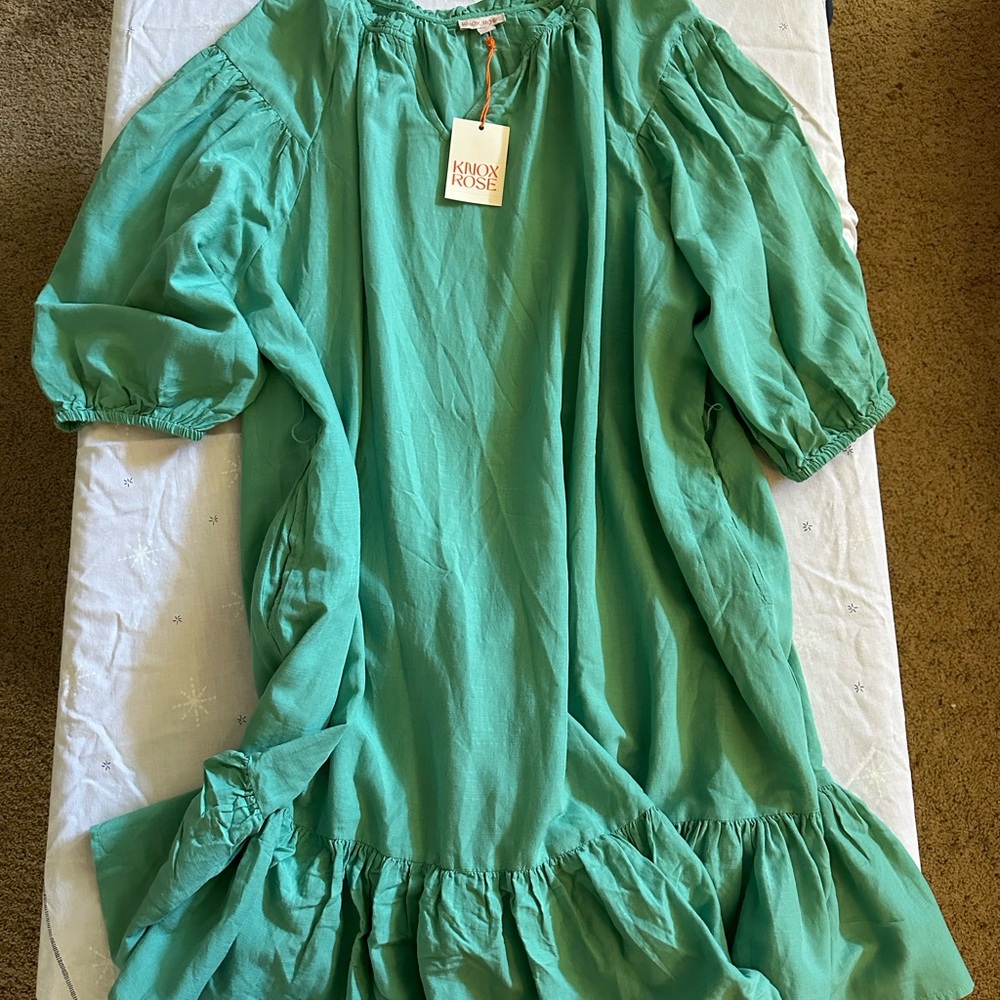 Knox Rose Green Ruffled Smocked Maxi Dress•• NWOT••